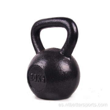 Kettlebell de hierro fundido negro con recubrimiento de Hammerton